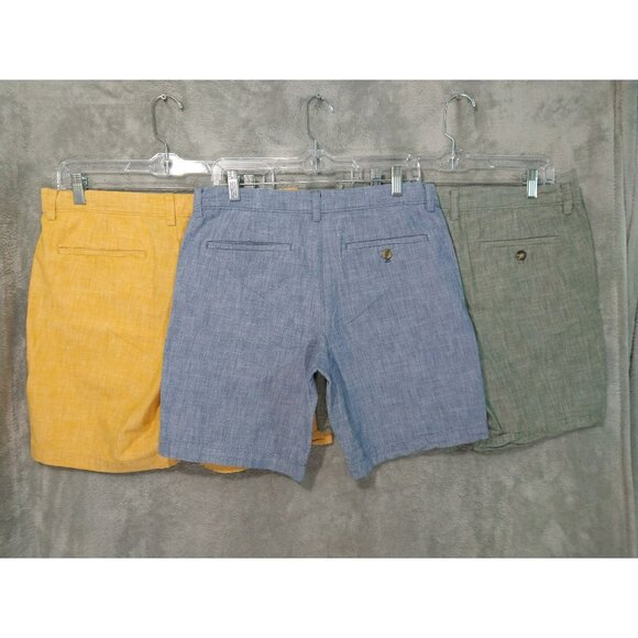 Banana Republic Shorts Mens 31 x 9 Chambray Flat Front Mid Rise Lot of 3 - Picture 2 of 10
